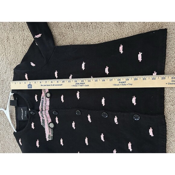 Vintage Michael Simon Pink Cadillac Cardigan Sweater Size Medium - Picture 8 of 10